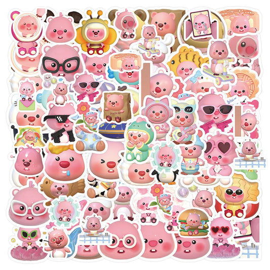 10/30/50/100pcs Korean Kawaii Cartoon Little Beaver Loopy Stickers Cute Decals Kids Toys Laptop Notebook Phone Graffiti Sticker Leedoar