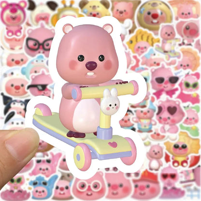 10/30/50/100pcs Korean Kawaii Cartoon Little Beaver Loopy Stickers Cute Decals Kids Toys Laptop Notebook Phone Graffiti Sticker Leedoar