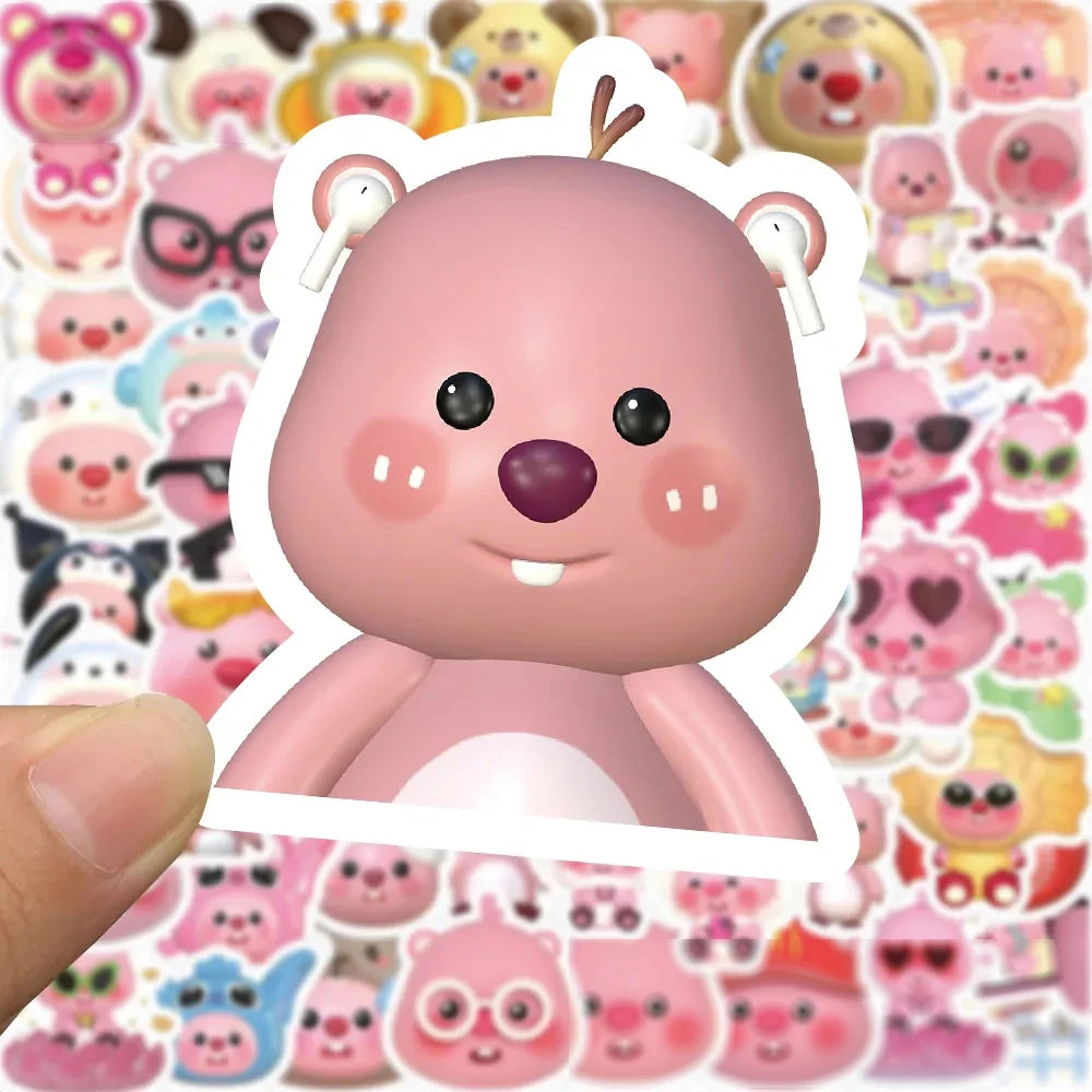 10/30/50/100pcs Korean Kawaii Cartoon Little Beaver Loopy Stickers Cute Decals Kids Toys Laptop Notebook Phone Graffiti Sticker Leedoar