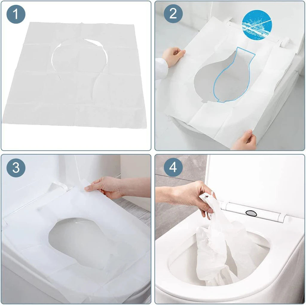 10/30/50PCS Portable Disposable Toilet Seat Covers Type Travel Camping Hotel Bathroom Accessories Paper Waterproof Soluble Water Leedoar