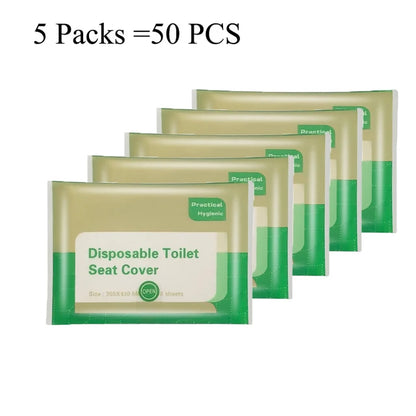 10/30/50PCS Portable Disposable Toilet Seat Covers Type Travel Camping Hotel Bathroom Accessories Paper Waterproof Soluble Water Leedoar