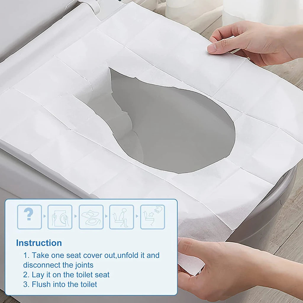10/30/50PCS Portable Disposable Toilet Seat Covers Type Travel Camping Hotel Bathroom Accessories Paper Waterproof Soluble Water Leedoar