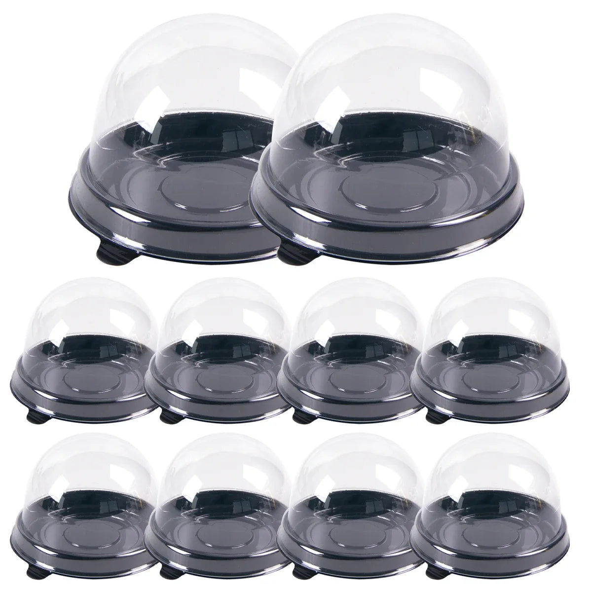 10/30pcs Clear Plastic Mini Cupcake Boxes Muffin Pod Dome Muffin Container Box for Wedding Birthday Dessert Baking Decorations Leedoar