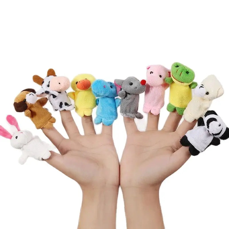 10 Pcs Cartoon Hand Doll Finger Puppet Baby Children Story Early Education Soothing Doll Plush Toy Leedoar