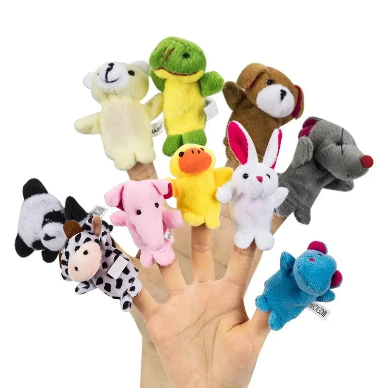 10 Pcs Cartoon Hand Doll Finger Puppet Baby Children Story Early Education Soothing Doll Plush Toy Leedoar