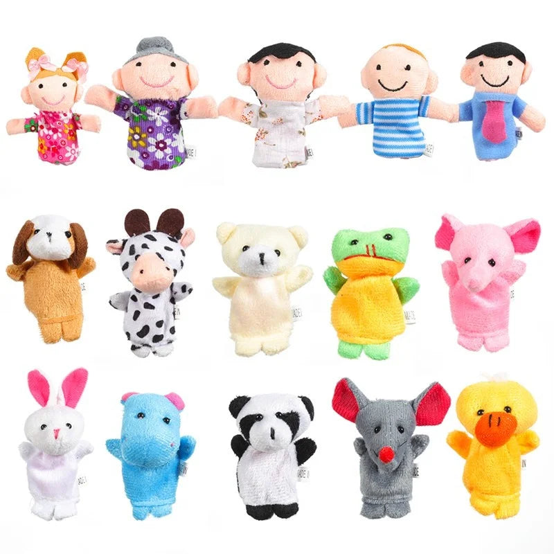 10 Pcs Cartoon Hand Doll Finger Puppet Baby Children Story Early Education Soothing Doll Plush Toy Leedoar