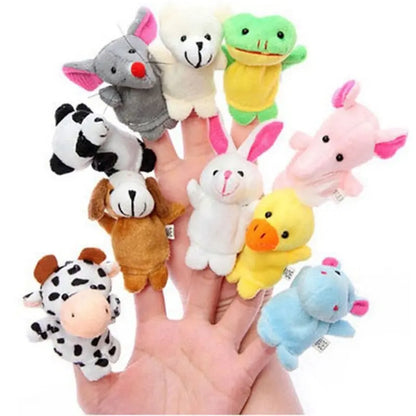 10 Pcs Cartoon Hand Doll Finger Puppet Baby Children Story Early Education Soothing Doll Plush Toy Leedoar