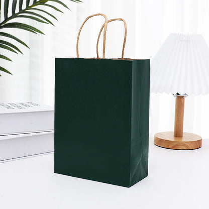 10 pcs Kraft Bag Paper Gift Bags Reusable Grocery Shopping Bags for Packaging Craft Gifts Wedding Business Retail Party Bags