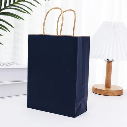 10 pcs Kraft Bag Paper Gift Bags Reusable Grocery Shopping Bags for Packaging Craft Gifts Wedding Business Retail Party Bags