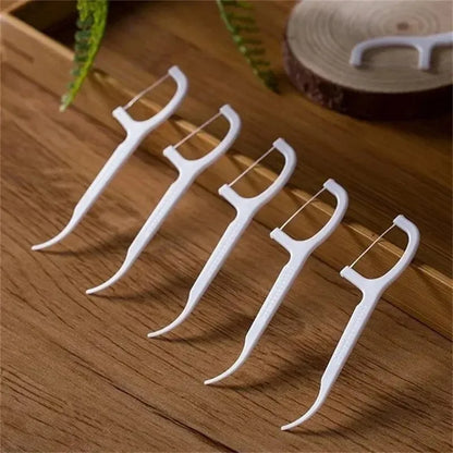 100 PCS Floss Family Pack Ultra-fine Toothpick Disposable Flat Floss Portable Portable Flossing Double Head Use Leedoar