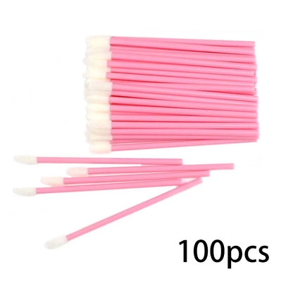 100 Pcs Disposable Lip Lint Free Applicators Lipstick Testers Wands Applicators for Makeup Lip Brushes Makeup Beauty Tool Leedoar