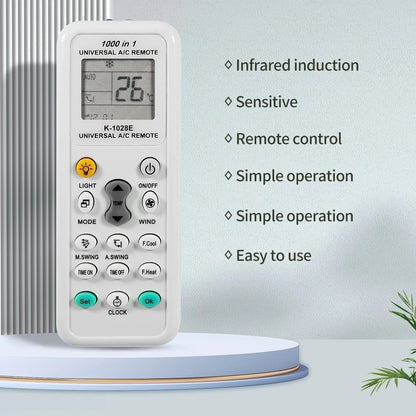 1000 in 1 Universal Remote Control K 1028E AC Digital LCD for Air Conditioner Leedoar