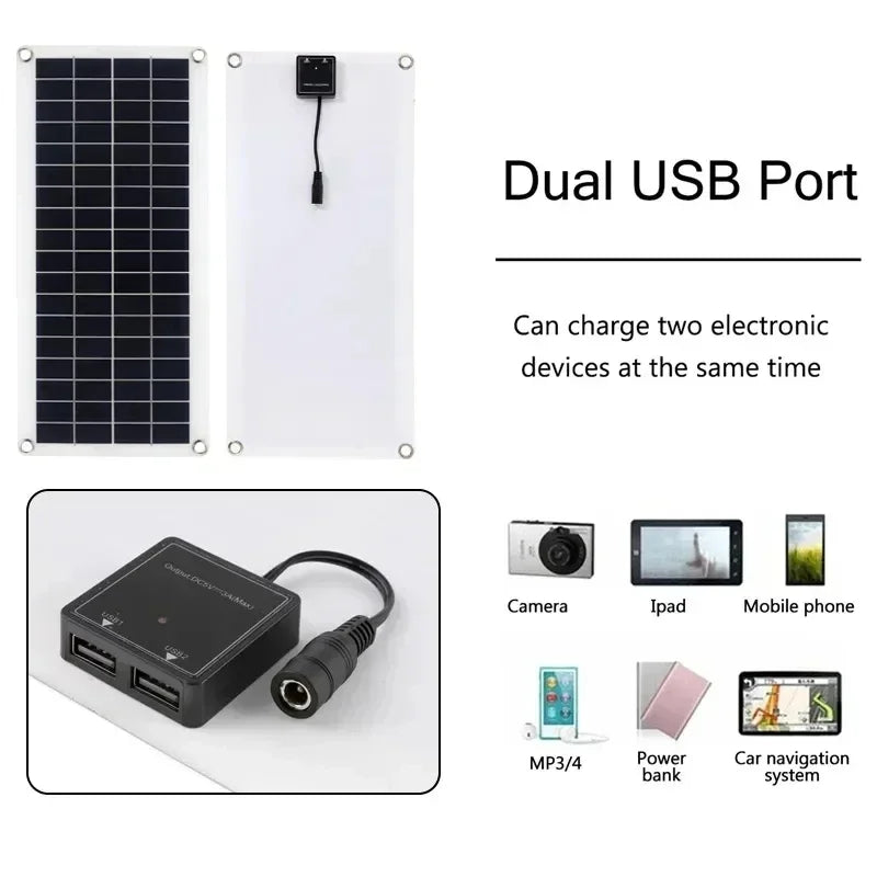 1000W Solar Panel 12V Solar Cell With 60A Controller Solar Charge for Phone RV Car MP3 PAD Charger Outdoor Battery Supply Leedoar