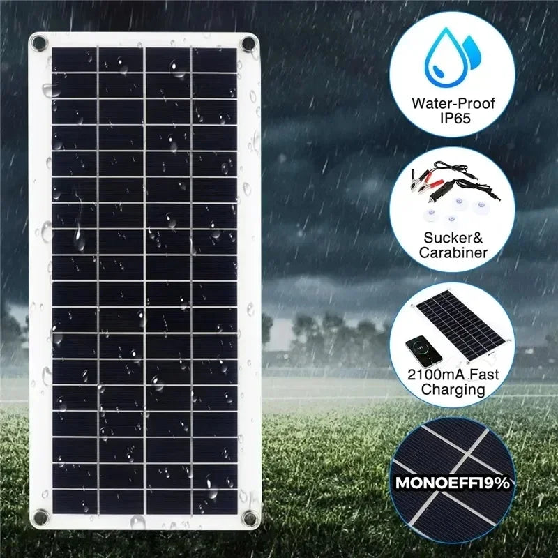 1000W Solar Panel 12V Solar Cell With 60A Controller Solar Charge for Phone RV Car MP3 PAD Charger Outdoor Battery Supply Leedoar