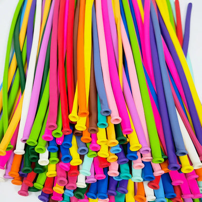 100PCS Strip Magic Balloon Mixed Color Latex Modeling Woven Garland DIY Birthday Wedding Christmas Party Decoration Leedoar
