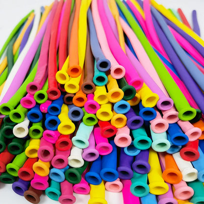 100PCS Strip Magic Balloon Mixed Color Latex Modeling Woven Garland DIY Birthday Wedding Christmas Party Decoration Leedoar