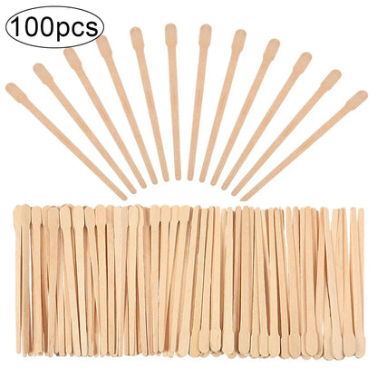 100PCS Woman Wooden Hair Removal Stick Disposable Depilation Spatula Wax Sticks Wood Face Eyebrows Waxing Spatula Beauty Tools