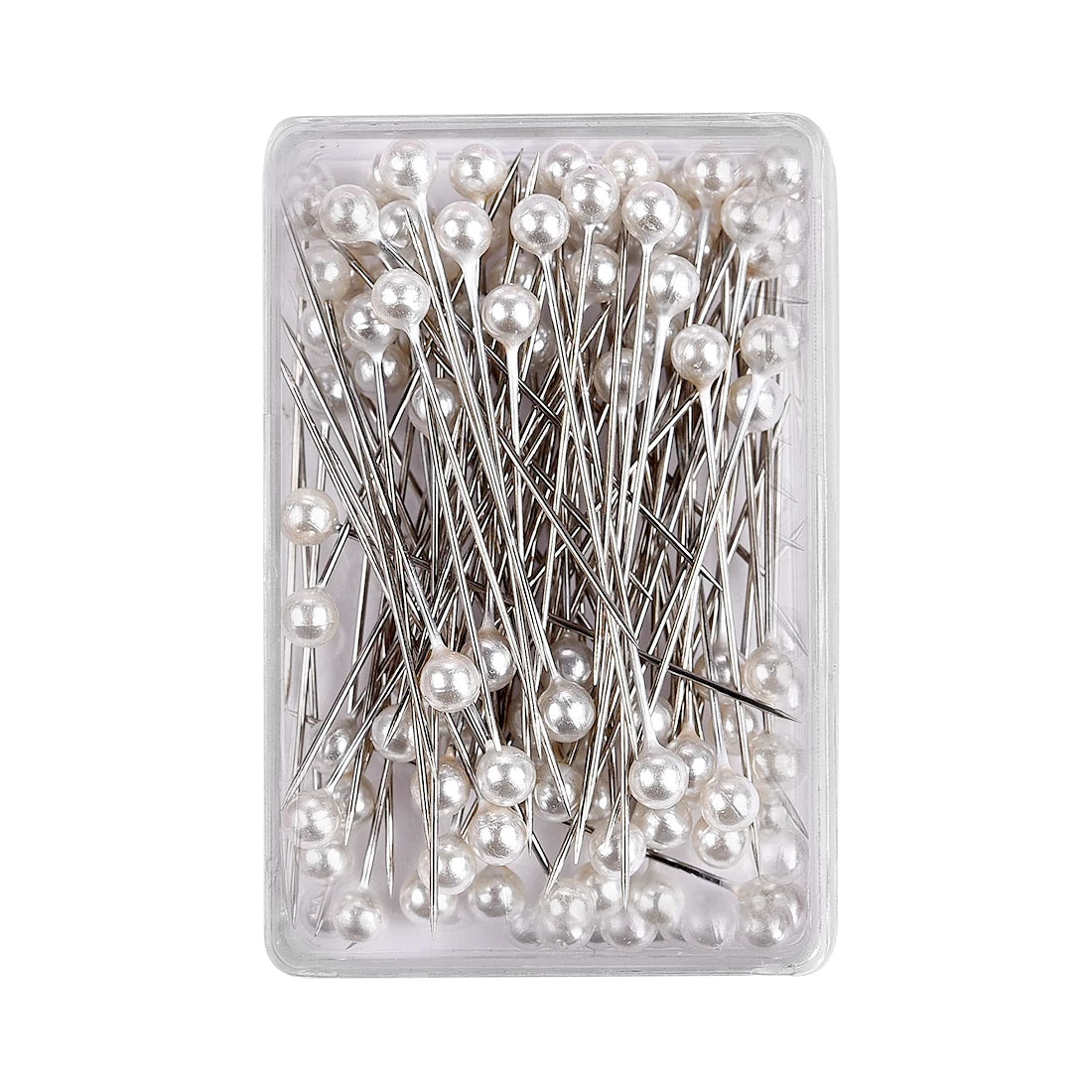 100Pcs/Box 38cm Colorful Round Pearl Head Needles Stitch Straight Push Sewing Pins For Dressmaking DIY Sewing Tools Positioning Leedoar