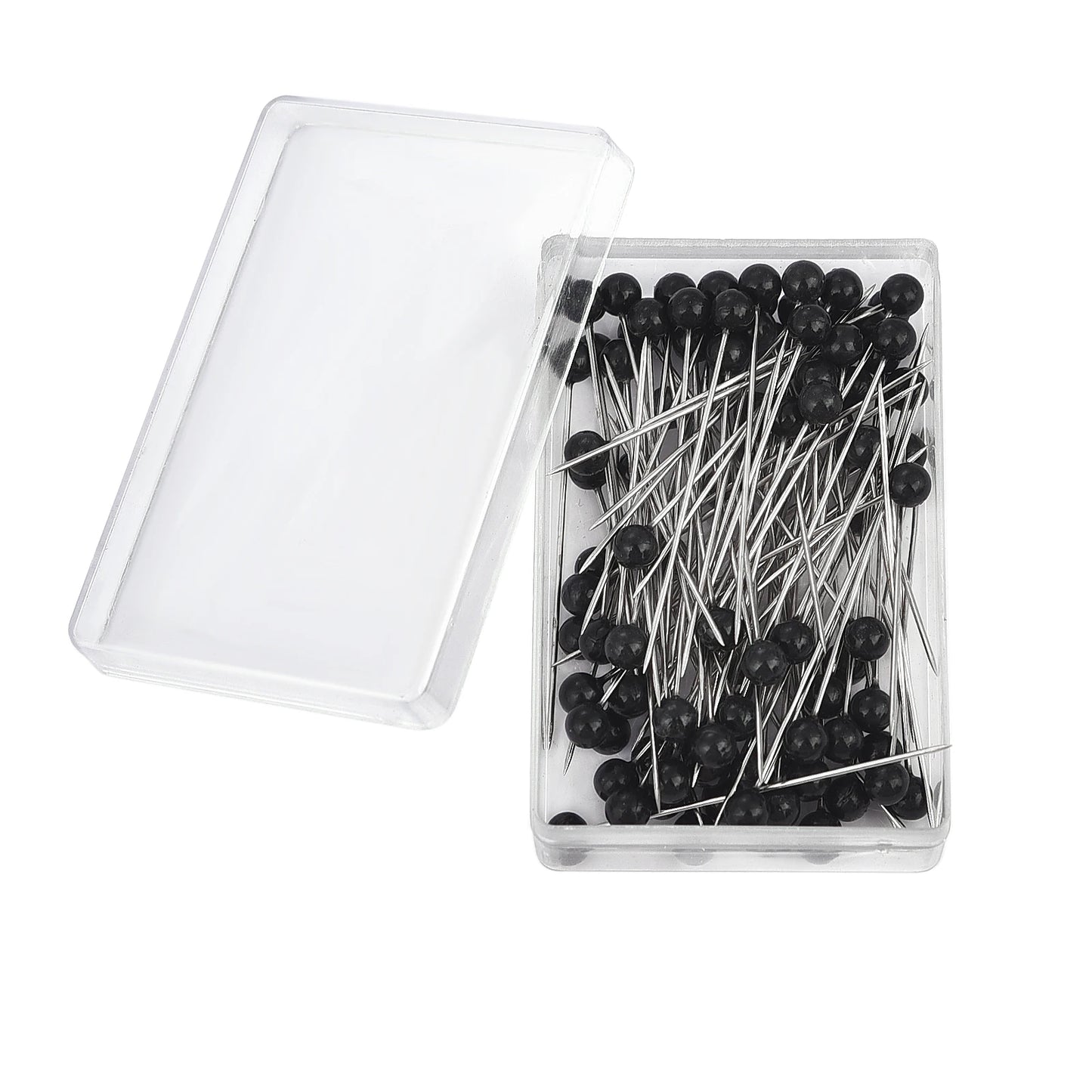 100Pcs/Box 38cm Colorful Round Pearl Head Needles Stitch Straight Push Sewing Pins For Dressmaking DIY Sewing Tools Positioning Leedoar