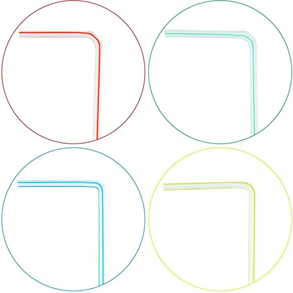 100Pcs Colorful Disposable Plastic Curved Drinking Straws Reusable Straw 21cm Wedding Party Bar Drink Accessories Birthday Leedoar