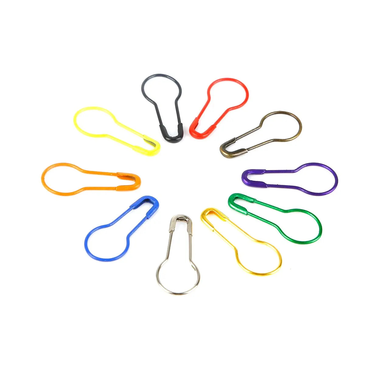 100Pcs Cucurbit Pear Shaped Metal Safety Pin Leedoar