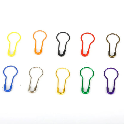 100Pcs Cucurbit Pear Shaped Metal Safety Pin Leedoar