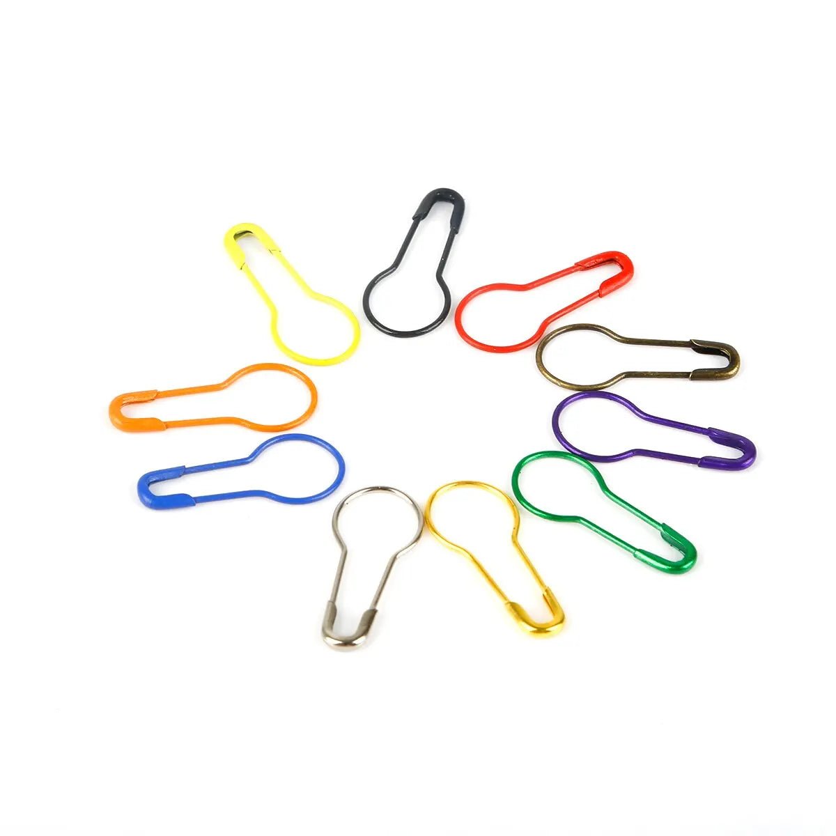 100Pcs Cucurbit Pear Shaped Metal Safety Pin Leedoar