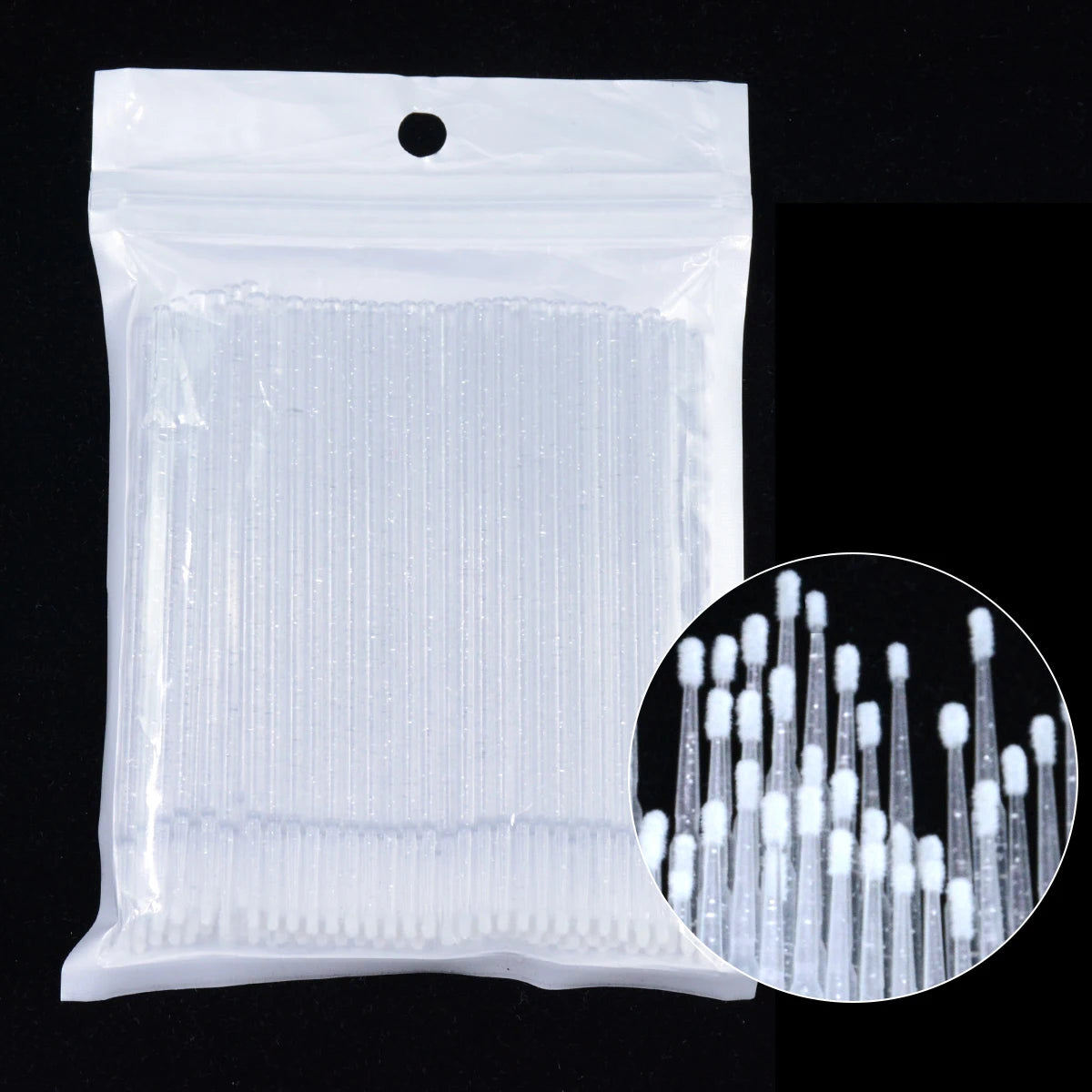 100Pcs Eyelash Cleaning Brush Lash Extension Micro Cotton Swab Individual Eyelashes Microbrush Beauty Makeup Clean Remover Tools Leedoar