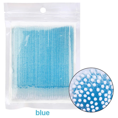 100Pcs Eyelash Cleaning Brush Lash Extension Micro Cotton Swab Individual Eyelashes Microbrush Beauty Makeup Clean Remover Tools Leedoar