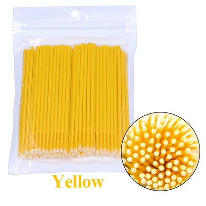 100Pcs Eyelash Cleaning Brush Lash Extension Micro Cotton Swab Individual Eyelashes Microbrush Beauty Makeup Clean Remover Tools Leedoar