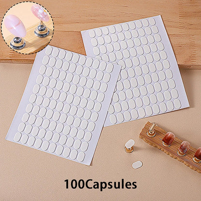 100Pcs Nail Double-side Adhesive Tape For False Nails Display Stand Tools Manicure Adhesive Strip Traceless And Transparent Leedoar