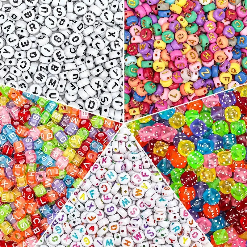 100Pcs/Pack 4*7mm 26 A- Z Letter Beads For Jewelry Making DIY Handmade Accessories Necklaces Bracelet Accessories DIY Gifts Leedoar