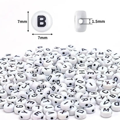 100Pcs/Pack 4*7mm 26 A- Z Letter Beads For Jewelry Making DIY Handmade Accessories Necklaces Bracelet Accessories DIY Gifts Leedoar