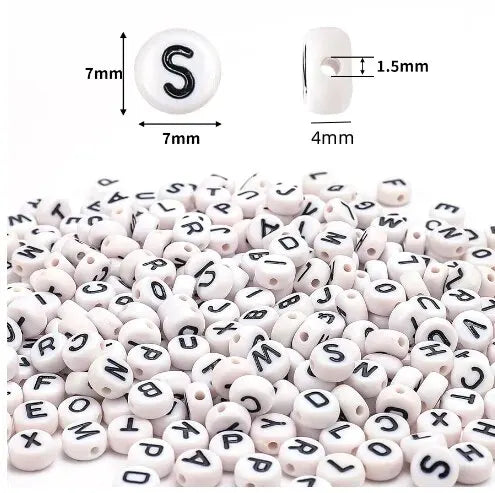 100Pcs/Pack 4*7mm 26 A- Z Letter Beads For Jewelry Making DIY Handmade Accessories Necklaces Bracelet Accessories DIY Gifts Leedoar