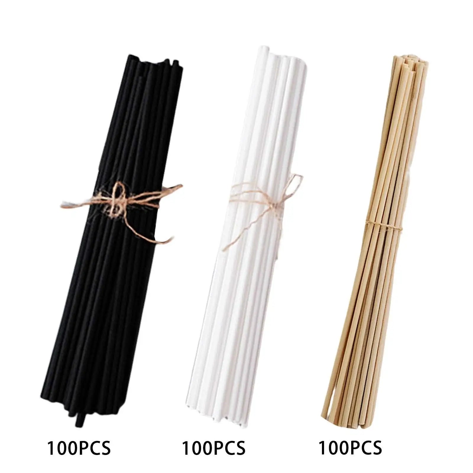 100Pcs Reed Diffuser Sticks Set 3mm 8inch Fiber Reed Diffuser Sticks Fragrance for Bedroom Office Bathroom Home Leedoar