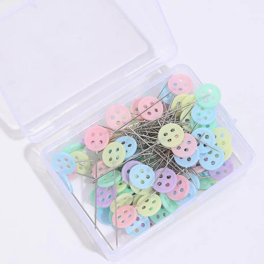 100Pcs/Set Patchwork Pins Costura Quilting Ferramentas Costura Bordado Ferramentas Agulha Fixa Botão Pins DIY Ferramentas de Costura Acessórios 