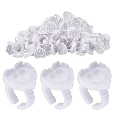 100Pcs Volume Glue Ring Cup for Lashes Fan Tattoo Pigment Holder Container Glue Holder Blossom Cups Eyelash Extension Supplier Leedoar