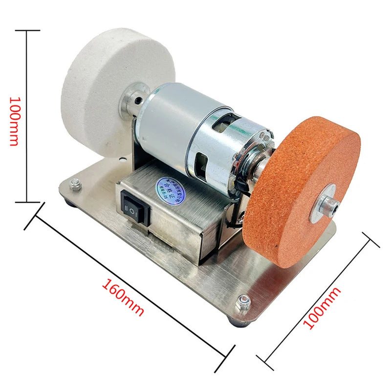 100W Double Grinder Machine Artifact Table Grinder Motor Micro Coarse and Fine Polishing Electric Grinding Wheel Grindig Stone