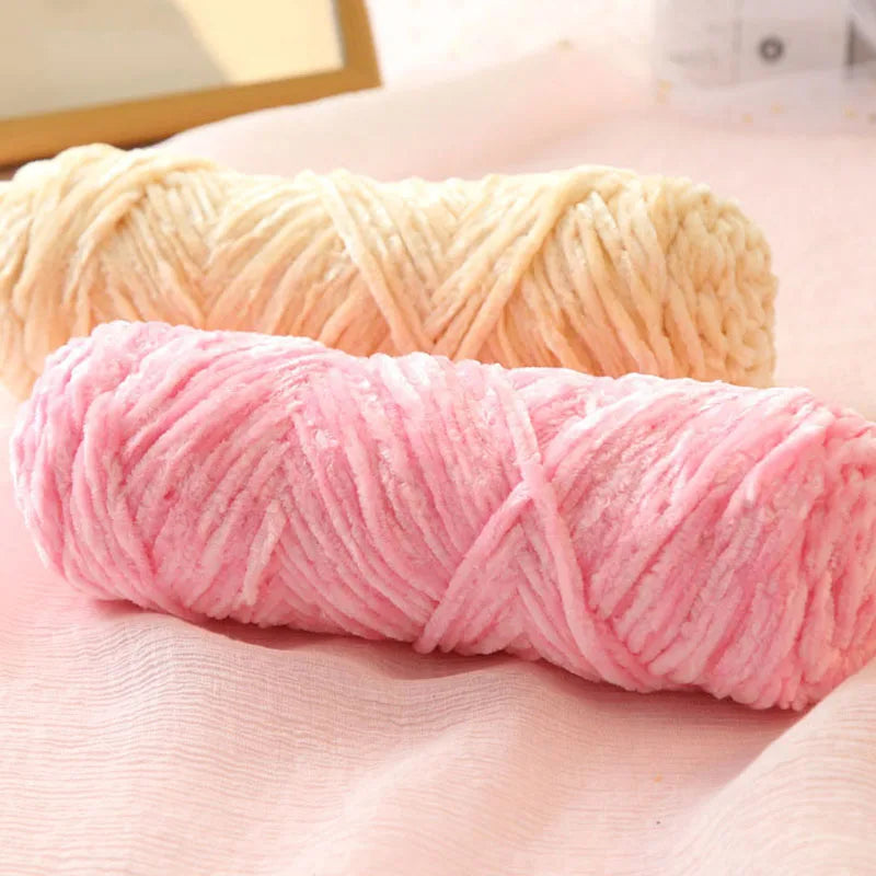 100g/ball Chenille Gold Velvet YarnSoft Warm Scarf Line Hand Woven Yarn Hand-knitted Crochet Thread Leedoar