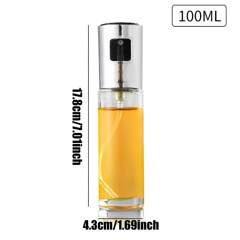 100ml Stainless Steel Olive Oil Sprayer With Dustproof Nozzle For Kitchen, High Sealing Glass Bottle For Easy Use And Storage Leedoar