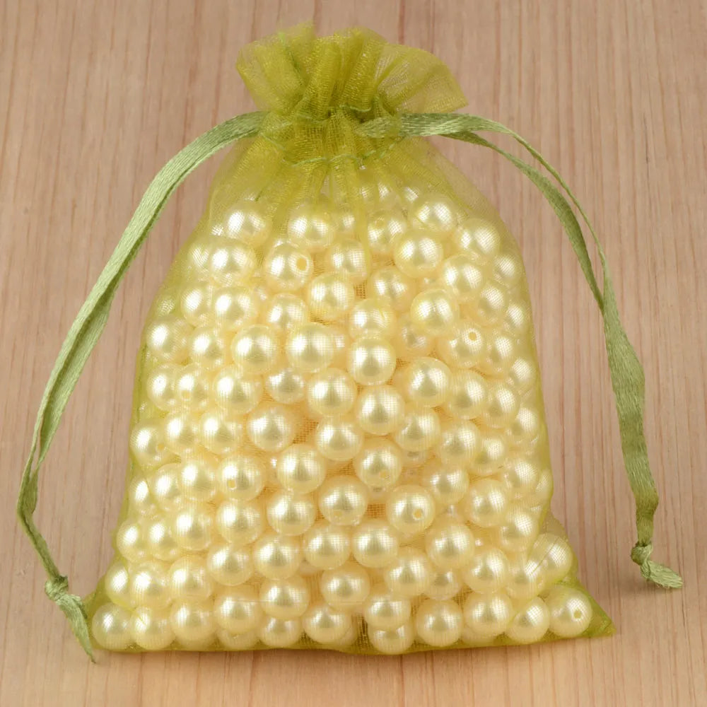 100 peças 24 cores bolsa de embalagem de joias 5*7 7*9 9*12 10*15cm sacos de organza armazenamento de presentes bolsas de cordão de casamento atacado 