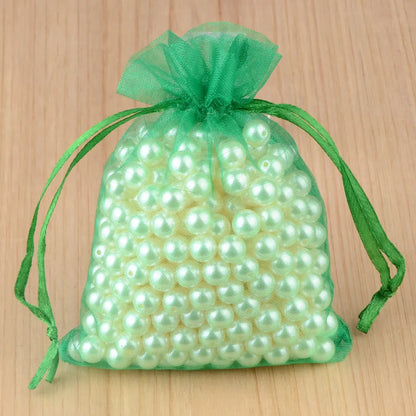 100 peças 24 cores bolsa de embalagem de joias 5*7 7*9 9*12 10*15cm sacos de organza armazenamento de presentes bolsas de cordão de casamento atacado 