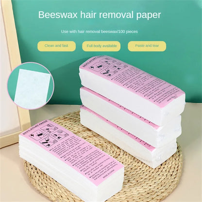 100pcs Hair Removal Wax Paper For Women & Men Nonwoven Wax Strip Paper Roll High Quality Body Leg Arm Lip Hair Removal Epilator