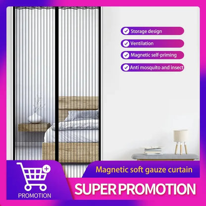 100x210CM Magnetic Door Curtain Net Door Anti Mosquito Insect Fly Bug Curtains Automatic Closing Door Leedoar