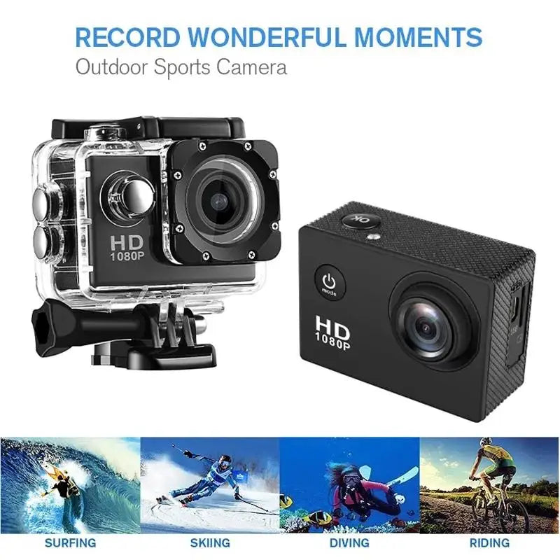 1080P Underwater Waterproof Sports Dv Multifunctional Outdoor Riding Locomotive Sports Camera Sports Camera Diving Camera Leedoar