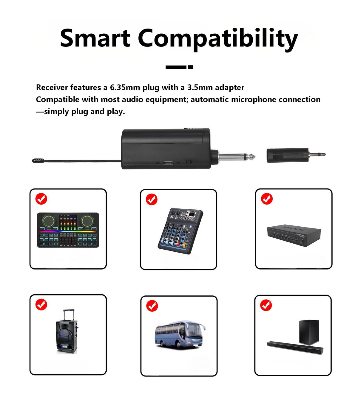 LEEDOAR HT-88 Rechargeable Dual-Channel Wireless Microphone System Dynamic Mic for Home Karaoke, Outdoor Singing, and Live Streaming