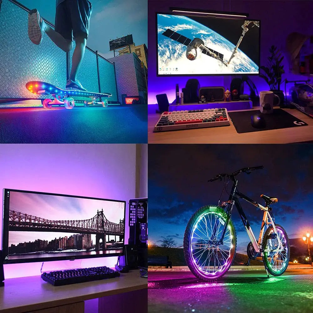 10M USB 2835 LED Strip Light RGB Remote Control Lights Flexible Lamp Tape Ribbon TV Desktop Screen Back Light Diode Tape 10M USB