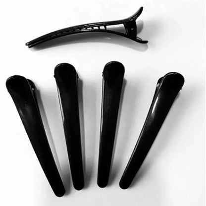 10PCS Grampos de cabelo bico de pato preto antiderrapantes grampos de cabelo de jacaré barbeiro salão estilo tingimento acessórios de cabelo 