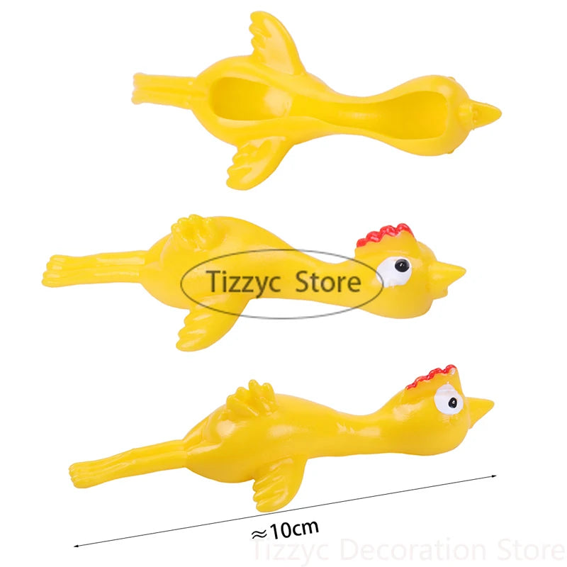 10PCS Catapult Launch Turkey Slingshot Chick Elastic Flying Finger Sticky Decompression Toy for Birthday Halloween Party Favors Leedoar