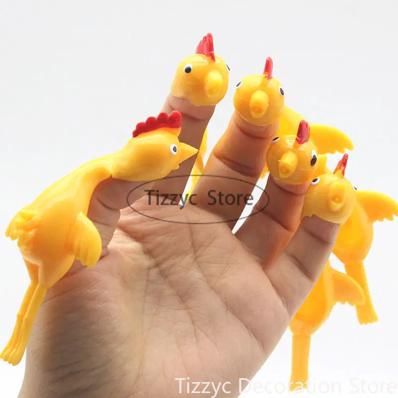 10PCS Catapult Launch Turkey Slingshot Chick Elastic Flying Finger Sticky Decompression Toy for Birthday Halloween Party Favors Leedoar